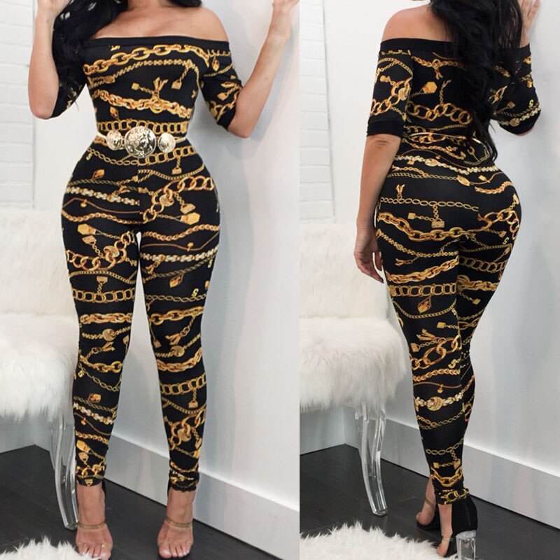 "Chain Me Up" Off the Shoulder Jumpsuit yourstylebyd.myshopify.com