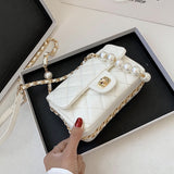 Quilted Pearl Chain Purse yourstylebyd.myshopify.com